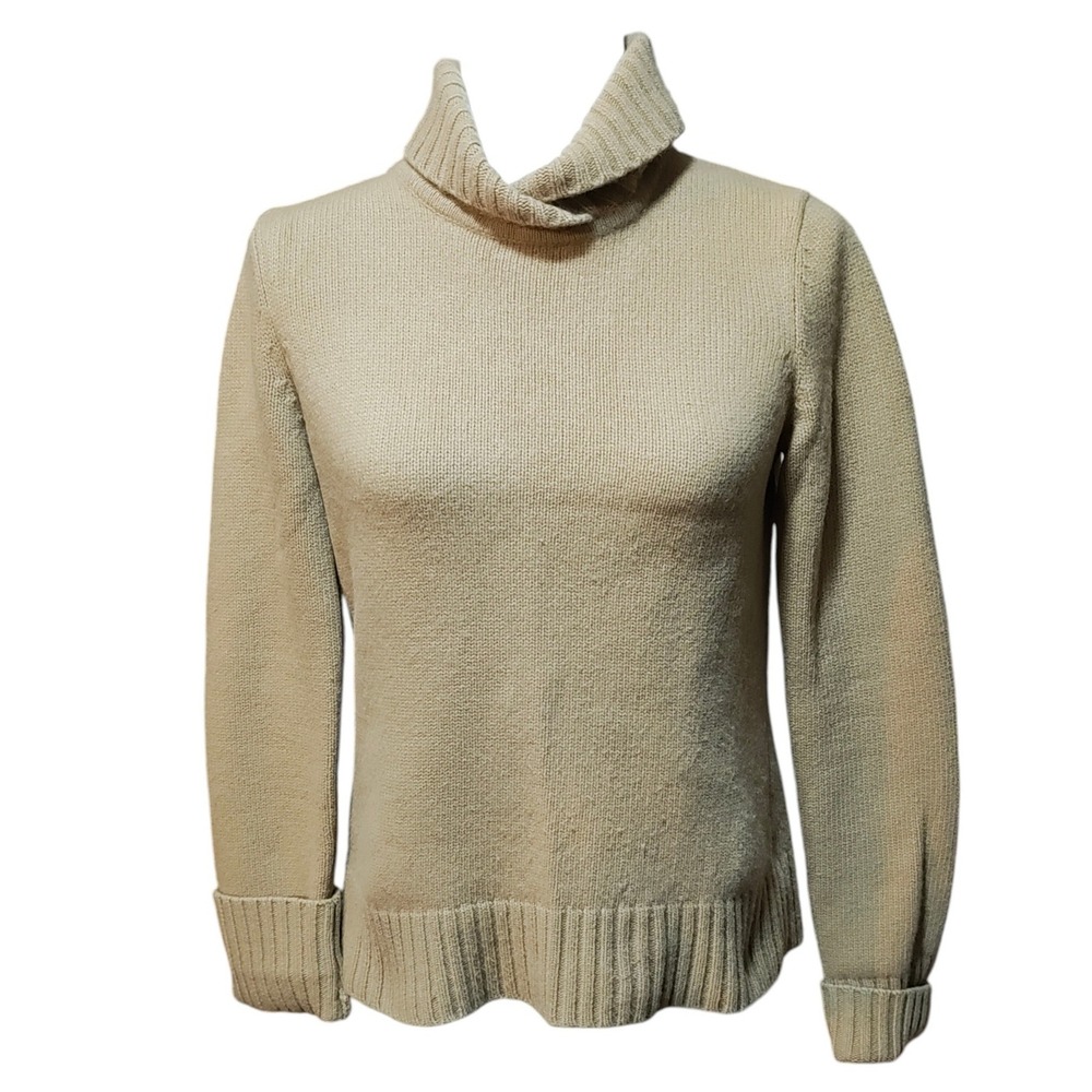 Lauren Ralph Lauren Merino Wool Angora  Cashmere Blend Tan Sweater Women's‎ - M